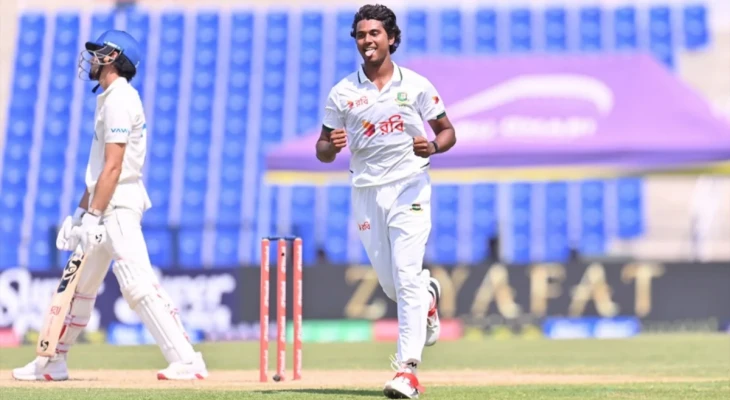 বাংলাদেশের প্রথম পেসার হিসেবে টেস্টে হাসান মাহমুদের হ্যাটট্রিক
