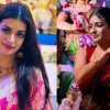 পূজার সাজে মন্দিরা, শুভেচ্ছায় সম্প্রীতির বার্তা